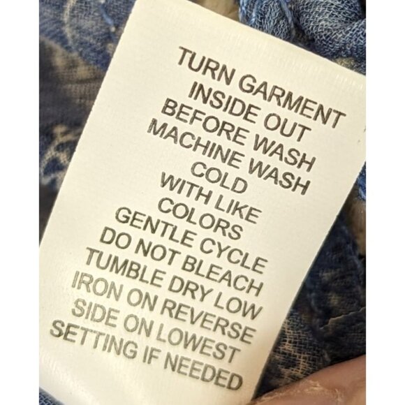 Hint of Mint Women Top Plus Size 18W Blue Sheer Paisley  Bohemian Flowy Romantic - Picture 10 of 14